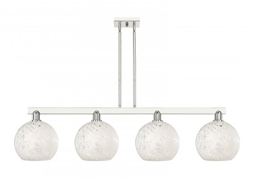 White Mouchette - 4 Light - 53 inch - Polished Nickel - Stem hung - Island Light (3442|716-4I-PN-G1216-10WM)