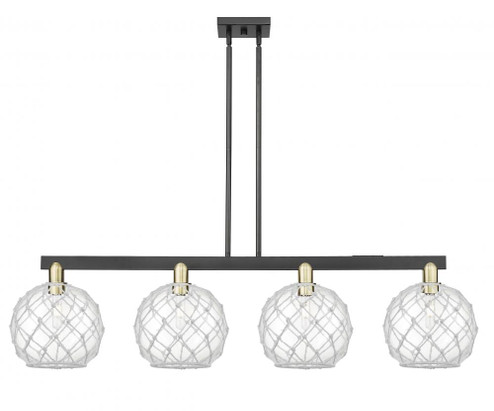 Farmhouse Rope - 4 Light - 53 inch - Black Antique Brass - Stem hung - Island Light (3442|716-4I-BAB-G122-10RW)