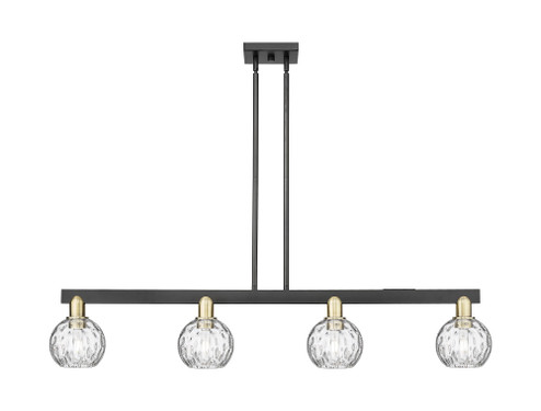 Athens Water Glass - 4 Light - 49 inch - Black Antique Brass - Stem hung - Island Light (3442|716-4I-BAB-G1215-6)