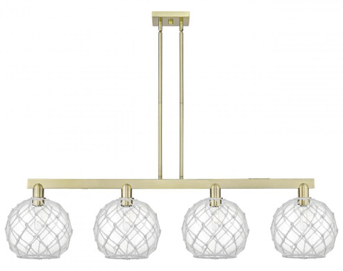 Farmhouse Rope - 4 Light - 53 inch - Antique Brass - Stem hung - Island Light (3442|716-4I-AB-G122-10RW)