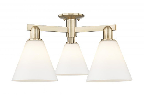 Berkshire Glass - 3 Light - 26 inch - Champagne Bronze - Semi-Flush Mount (3442|716-3F-CB-GBC-81)