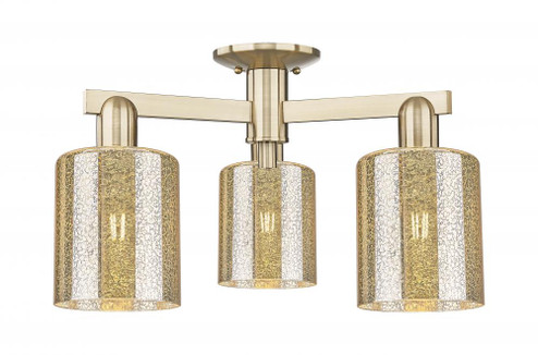 Cobbleskill - 3 Light - 23 inch - Champagne Bronze - Semi-Flush Mount (3442|716-3F-CB-G116)