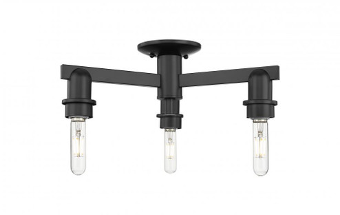 Arcadia - 3 Light - 20 inch - Matte Black - Semi-Flush Mount (3442|716-3F-BK)