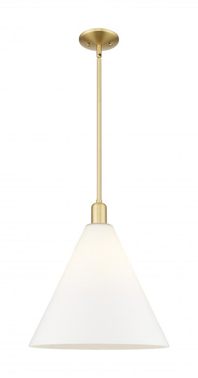 Berkshire Glass - 1 Light - 16 inch - Satin Gold - Stem hung - Mini Pendant (3442|716-1S-SG-GBC-161)