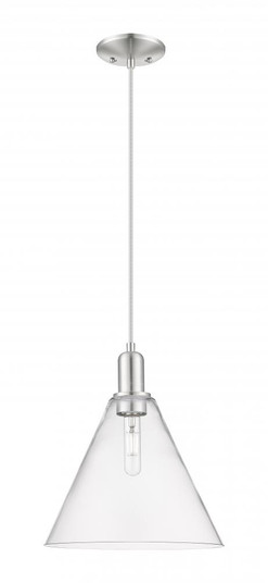 Berkshire Glass - 1 Light - 12 inch - Brushed Satin Nickel - Cord hung - Mini Pendant (3442|716-1P-SN-GBC-122)