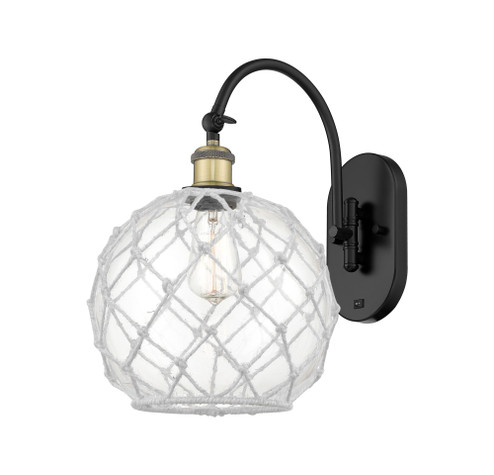 Farmhouse Rope - 1 Light - 10 inch - Black Antique Brass - Adjustable - Sconce (3442|918-1W-BAB-G122-10RW)