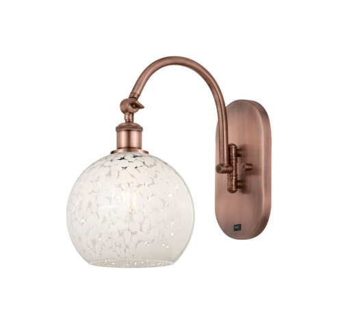 White Mouchette - 1 Light - 8 inch - Antique Copper - Sconce (3442|918-1W-AC-G1216-8WM)
