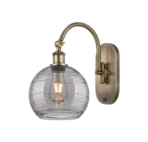 Athens Deco Swirl - 1 Light - 8 inch - Antique Brass - Sconce (3442|918-1W-AB-G1213-8SM)