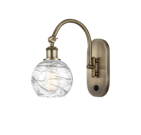 Athens Deco Swirl - 1 Light - 6 inch - Antique Brass - Sconce (3442|918-1W-AB-G1213-6CL)