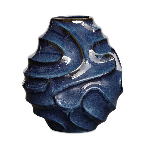 Uttermost Helix Swirl Blue Outdoor Vase (85|18285)