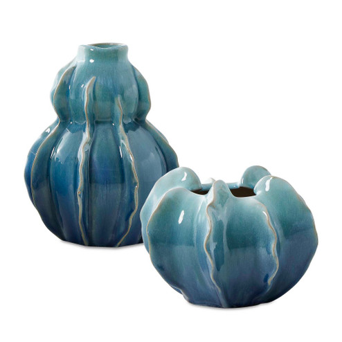 Uttermost Ocean Wave Outdoor Glazed Vases Set/2 (85|18263)
