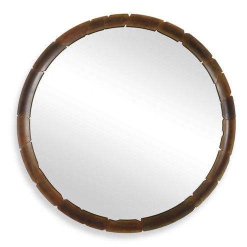 Uttermost Auger Amber Glass Round Mirror (85|08259)