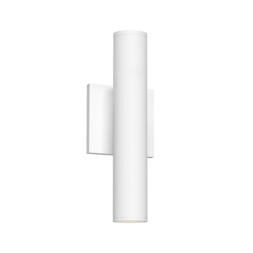 Lorna 12-in (2-in Dia.) 36 Degree Optic White Dimmable LED Cylinder Wall Sconce (Up and Down Light) (461|LD2-UD12W20-3036-WH-UNV-010)