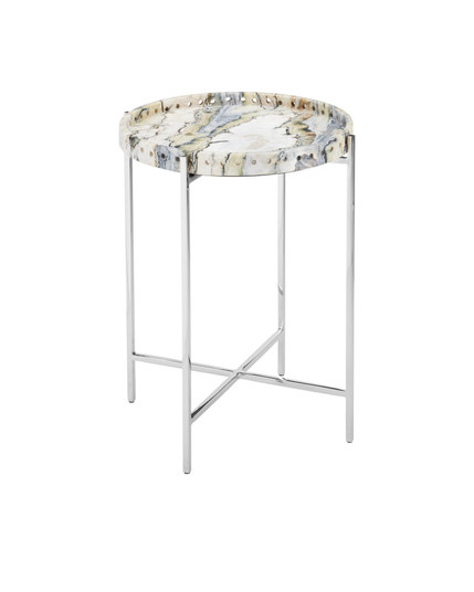 Freya Floral Jade Marble Accent Table (92|4000-0242)