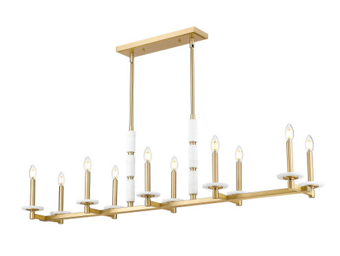 10 Light Linear Chandelier (276|3045-10L-MGLD)