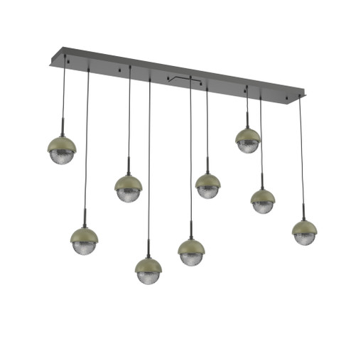 Cabochon Linear 9pc Multi-Pendant (1289|PLB0093-09-MB-S-C01-L3-GE)