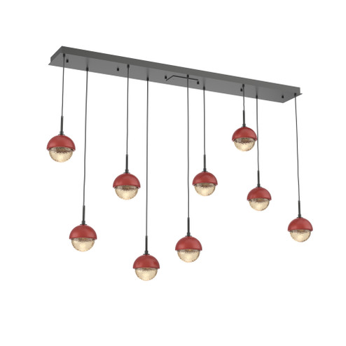Cabochon Linear 9pc Multi-Pendant (1289|PLB0093-09-MB-A-C01-L3-RE)