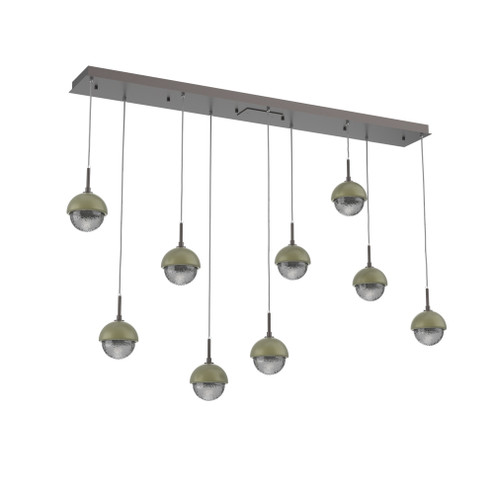Cabochon Linear 9pc Multi-Pendant (1289|PLB0093-09-GP-S-C01-L1-GE)