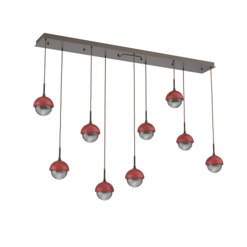 Cabochon Linear 9pc Multi-Pendant (1289|PLB0093-09-FB-S-C01-L1-RE)