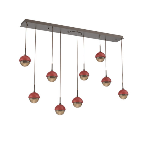 Cabochon Linear 9pc Multi-Pendant (1289|PLB0093-09-FB-B-C01-L3-RE)