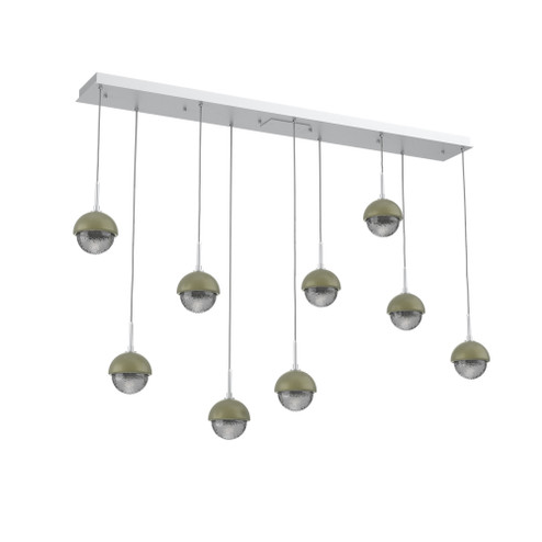 Cabochon Linear 9pc Multi-Pendant (1289|PLB0093-09-CS-S-C01-L1-GE)