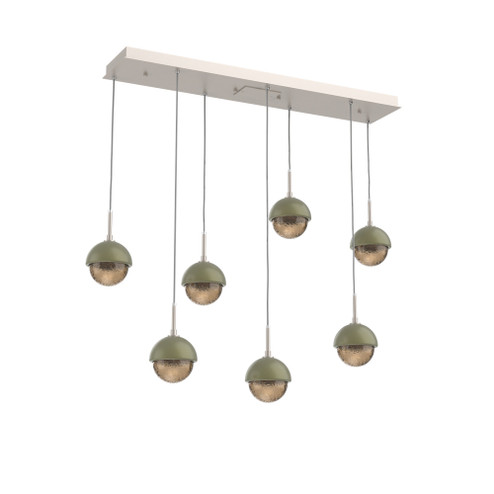 Cabochon Linear 7pc Multi-Pendant (1289|PLB0093-07-BS-B-C01-L1-GE)