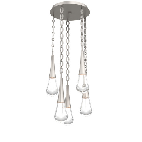 Raindrop Round Chain 5pc Multi-Pendant (1289|CNB0078-05-BS-C-CH2-L3)