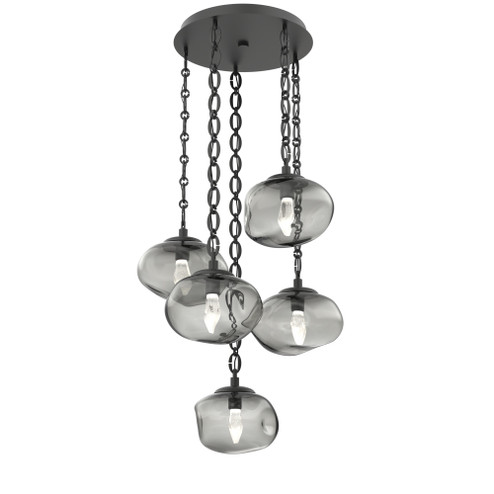 Nova Round 5pc Multi-Pendant Chain (LED) (1289|CNB0068-05-MB-GS-CH2-L1)