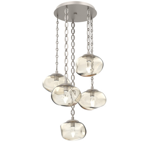 Nova Round 5pc Multi-Pendant Chain (LED) (1289|CNB0068-05-BS-GA-CH2-L3)