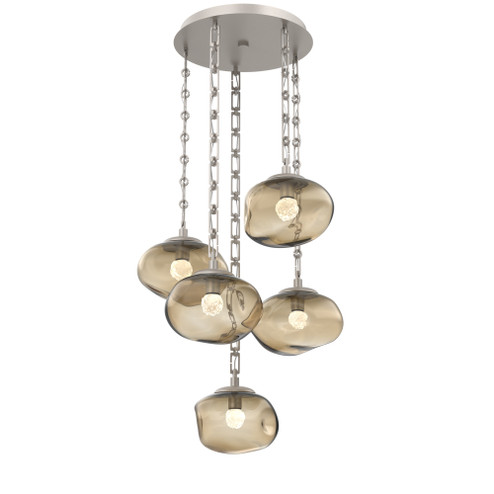 Nova Round 5pc Multi-Pendant Chain (LED) (1289|CNB0068-05-BS-FB-CH3-L3)