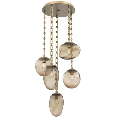 Cosmos Round 5pc Multi-Pendant Chain (Bulb) (1289|CNB0065-05-GB-B-CH3-E2)