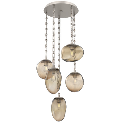 Cosmos Round 5pc Multi-Pendant Chain (Bulb) (1289|CNB0065-05-BS-B-CH3-E2)