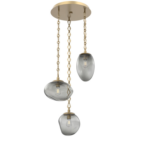 Cosmos Round 3pc Multi-Pendant with Chain (Bulb) (1289|CNB0065-03-GB-S-CH1-E2)
