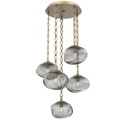 Nova Round 5pc Multi-Pendant Chain (Bulb) (1289|CNB0064-05-GB-S-CH1-E2)