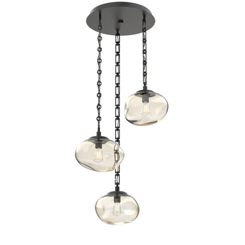 Nova Round 3pc Multi-Pendant with Chain (Bulb) (1289|CNB0064-03-MB-A-CH3-E2)