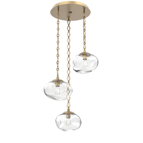 Nova Round 3pc Multi-Pendant with Chain (Bulb) (1289|CNB0064-03-GB-C-CH1-E2)