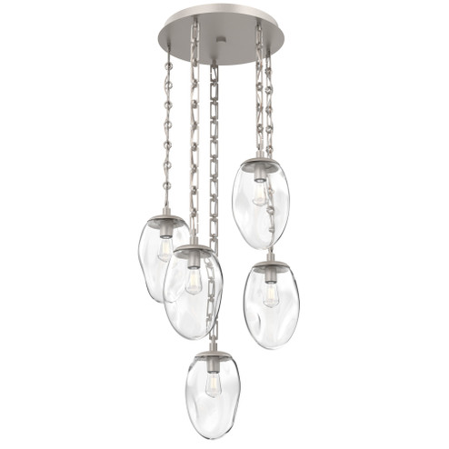 Meteo Round 5pc Multi-Pendant with Chain (Bulb) (1289|CNB0063-05-BS-C-CH3-E2)