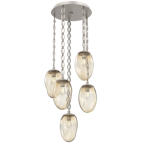 Meteo Round 5pc Multi-Pendant with Chain (Bulb) (1289|CNB0063-05-BS-A-CH2-E2)