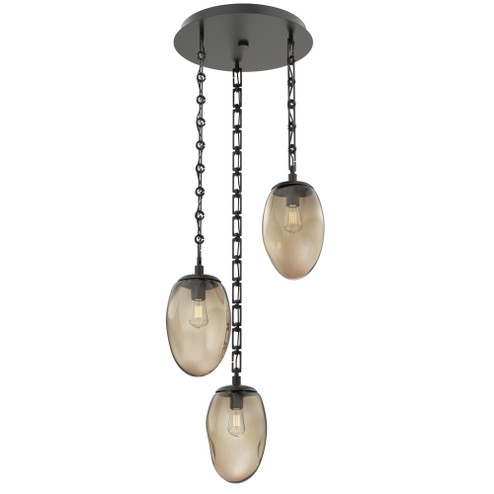 Meteo Round 3pc Multi-Pendant with Chain (Bulb) (1289|CNB0063-03-MB-B-CH3-E2)