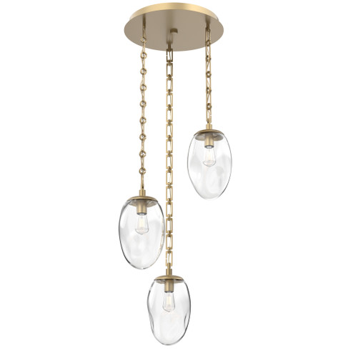 Meteo Round 3pc Multi-Pendant with Chain (Bulb) (1289|CNB0063-03-GB-C-CH3-E2)