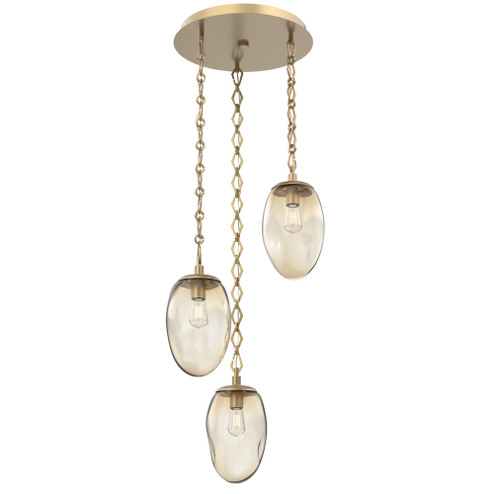 Meteo Round 3pc Multi-Pendant with Chain (Bulb) (1289|CNB0063-03-GB-A-CH1-E2)