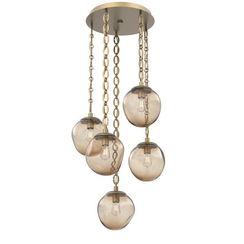 Aster Round 5pc Multi-Pendant with Chain (Bulb) (1289|CNB0062-05-GB-B-CH2-E2)