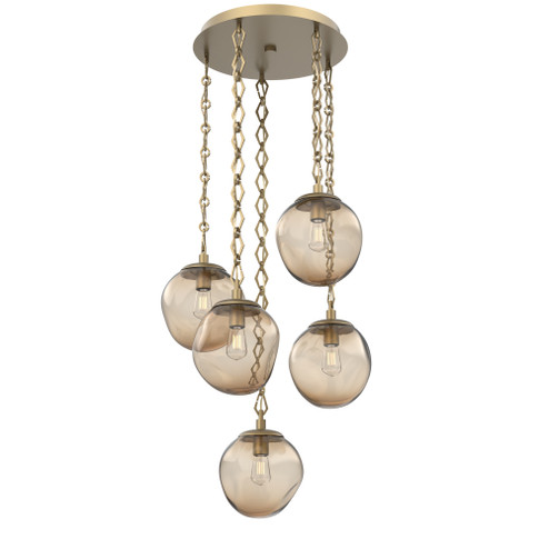 Aster Round 5pc Multi-Pendant with Chain (Bulb) (1289|CNB0062-05-GB-B-CH1-E2)