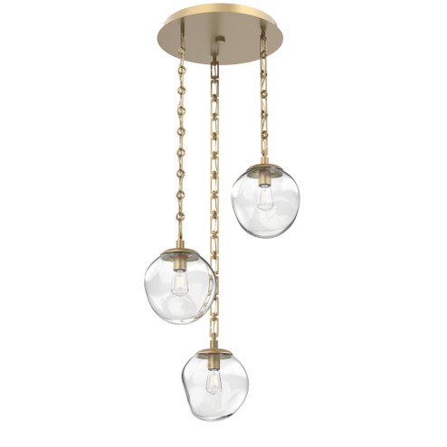 Aster Round 3pc Multi-Pendant with Chain (Bulb) (1289|CNB0062-03-GB-C-CH3-E2)