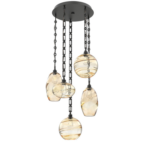 Misto Round 5pc Multi-Pendant Chain (1289|CNB0048-05-MB-OA-CH3-E2)