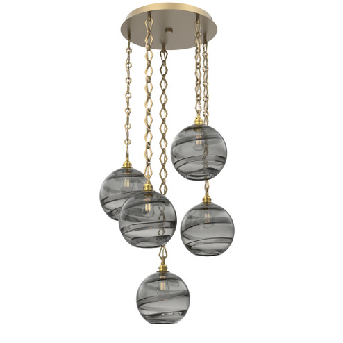 Terra Round 5pc Multi-Pendant Chain (1289|CNB0047-05-GB-OS-CH1-E2)