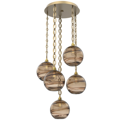Terra Round 5pc Multi-Pendant Chain (1289|CNB0047-05-GB-OB-CH2-E2)