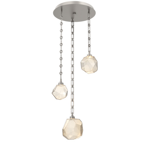 Gem Round Chain 3pc Multi-Pendant (1289|CNB0039-03-BS-A-CH3-L3)