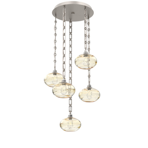 Coppa Round 5pc Multi-Pendant Chain (1289|CNB0036-05-BS-OA-CH3-E2)