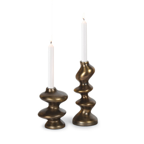 Regina Andrew Blobby Candle Holder Set (Brass) (5533|20-1668BRS)
